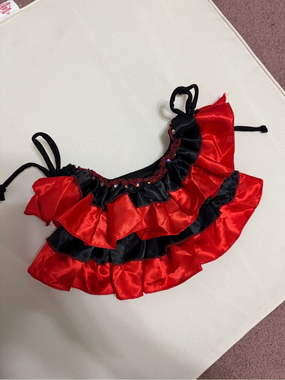 New L red jeweled black bra top lingerie festival rave outfit carnival beaded - Picture 9 of 13